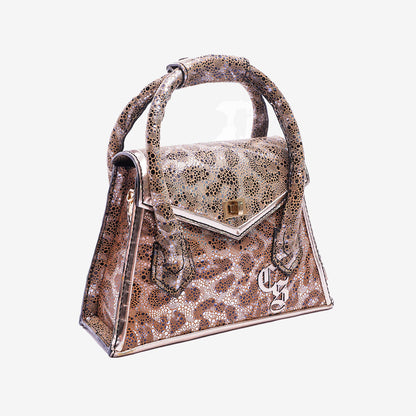 Aubree Fringe Bag in Glossy Leopard Leather