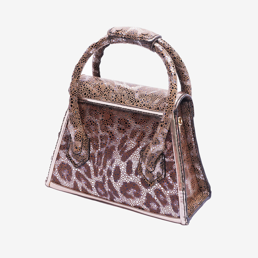 Aubree Fringe Bag in Glossy Leopard Leather