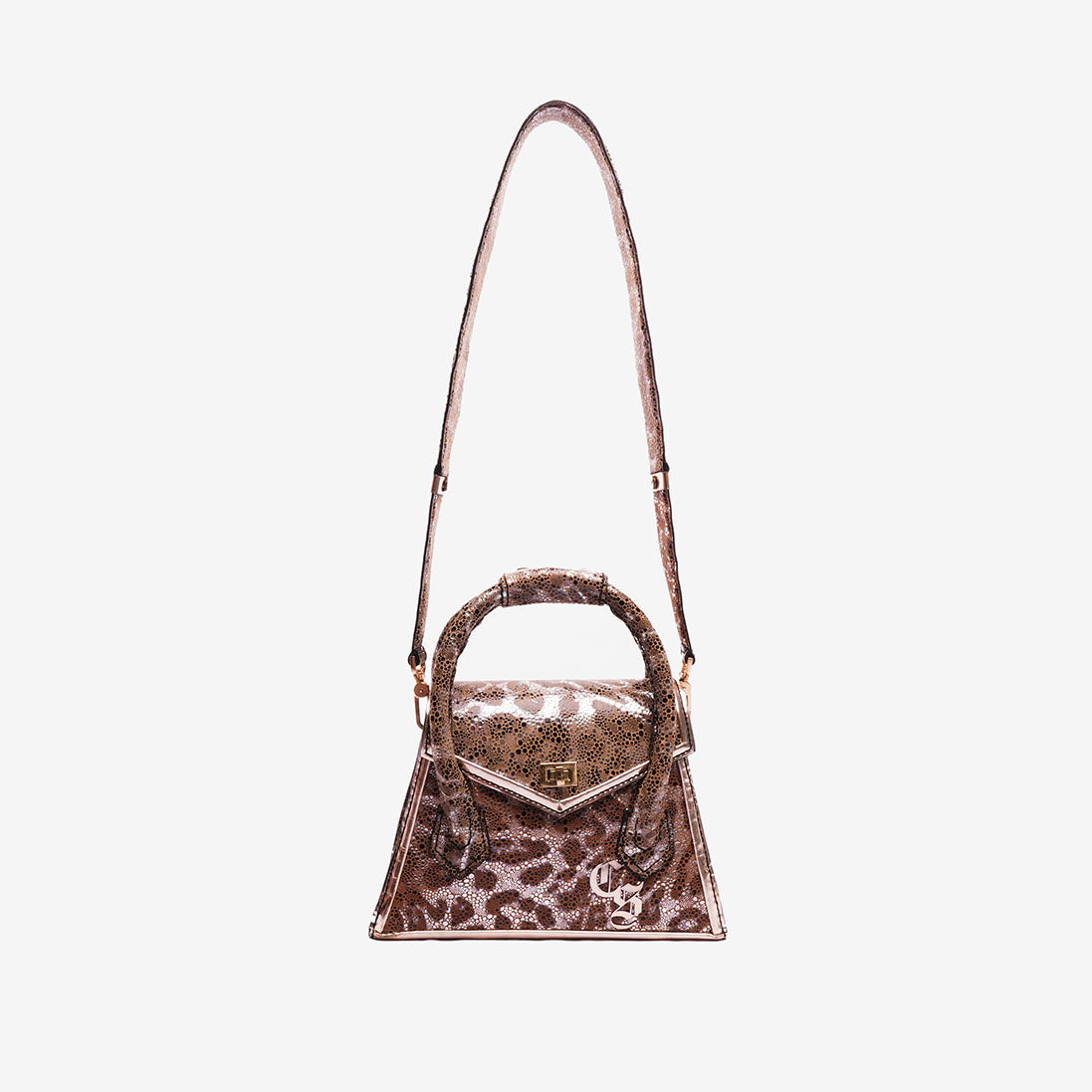 Aubree Fringe Bag in Glossy Leopard Leather