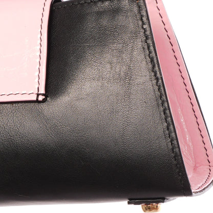 Ribbon Baguette Bag in Black Pink Color