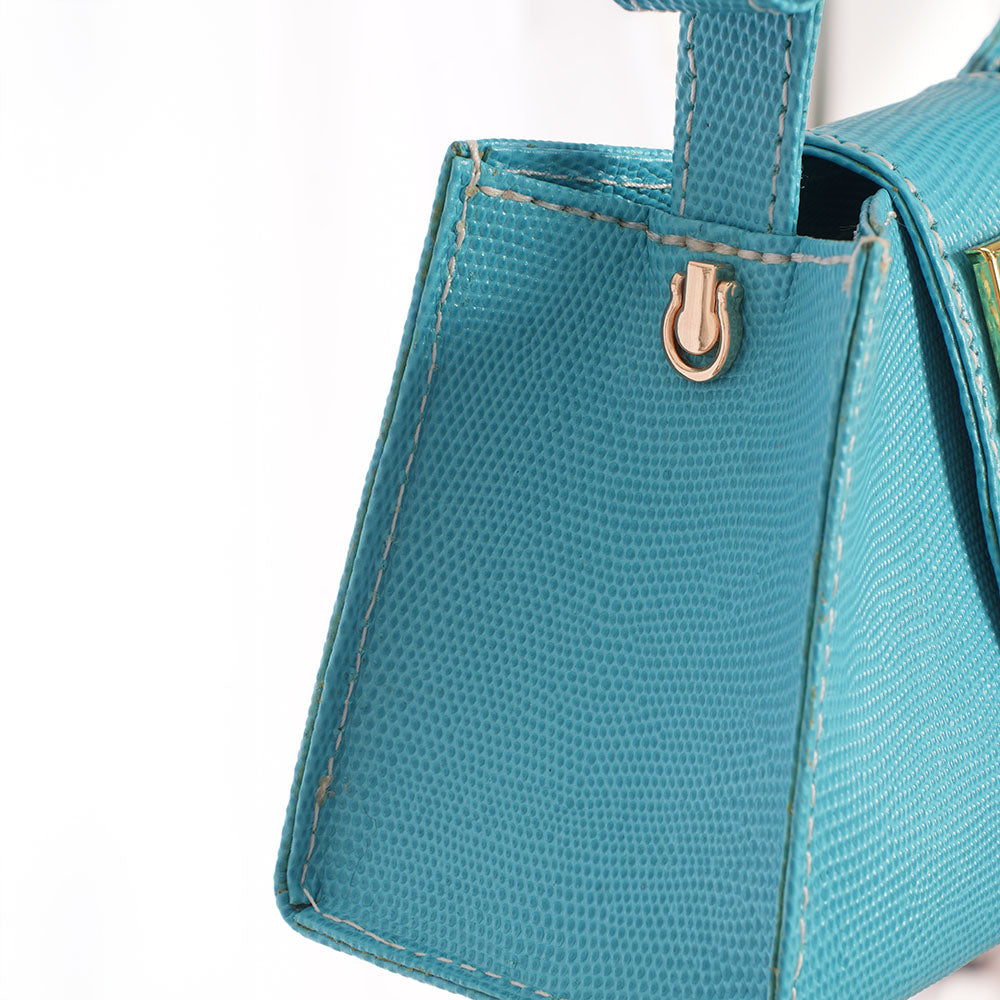 Ribbon Baguette Bag in Teal