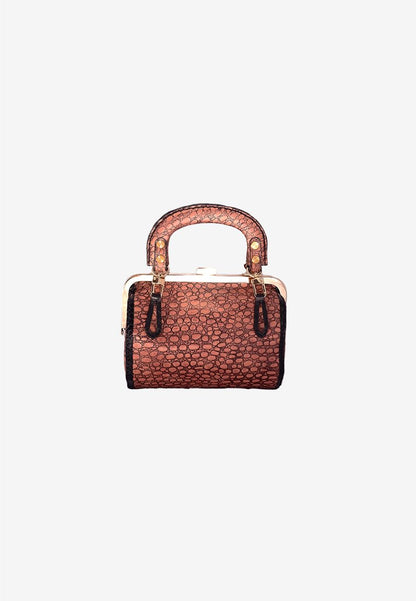 Can Bag in Retro Clasp Brown Crocskin