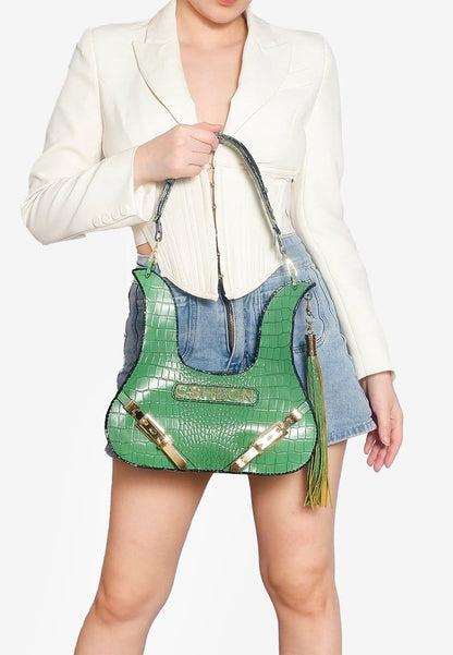 Viola Fringe Bag Green