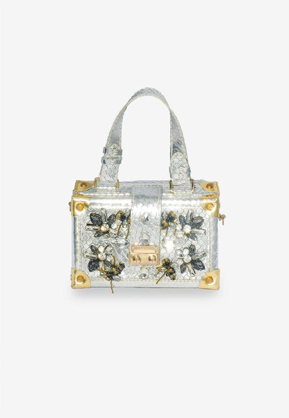 W Trunk Bag Silver Gold Ice with Strap