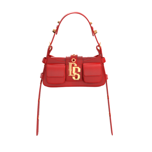 Motorcycle Baguette in Red & Gold Hardware