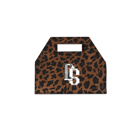 Cake Box Bag in Leopard Print Velour Leather