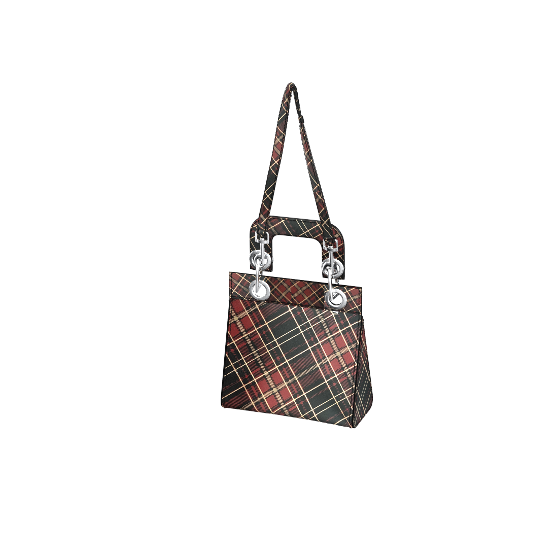 Celia Lace Up Bag in Plaid Leather