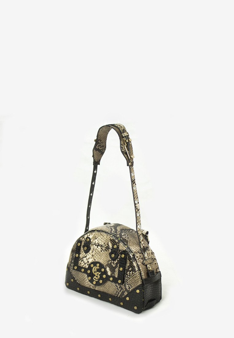 Half-moon Snakeskin Leather Multi-Style Backpack-Handbag