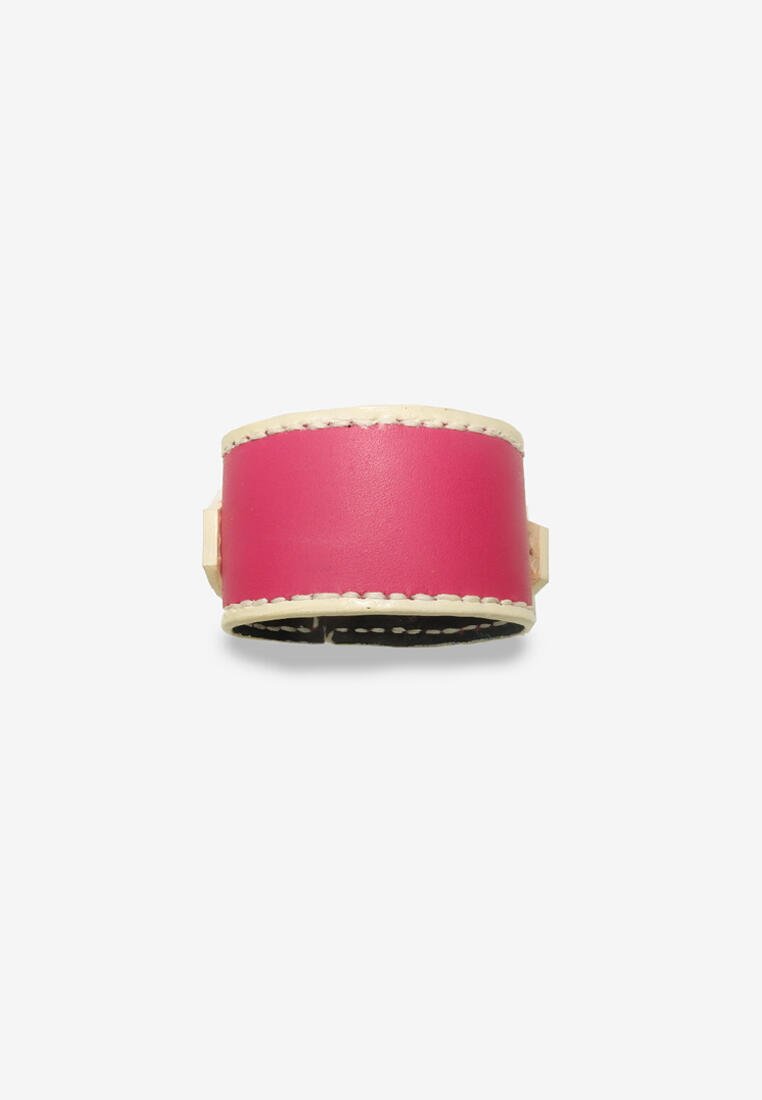 Minato Leather Bracelet White Pink