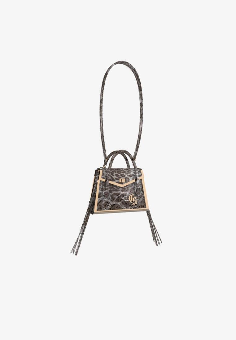 Aubree Fringe Bag in Glossy Leopard Leather
