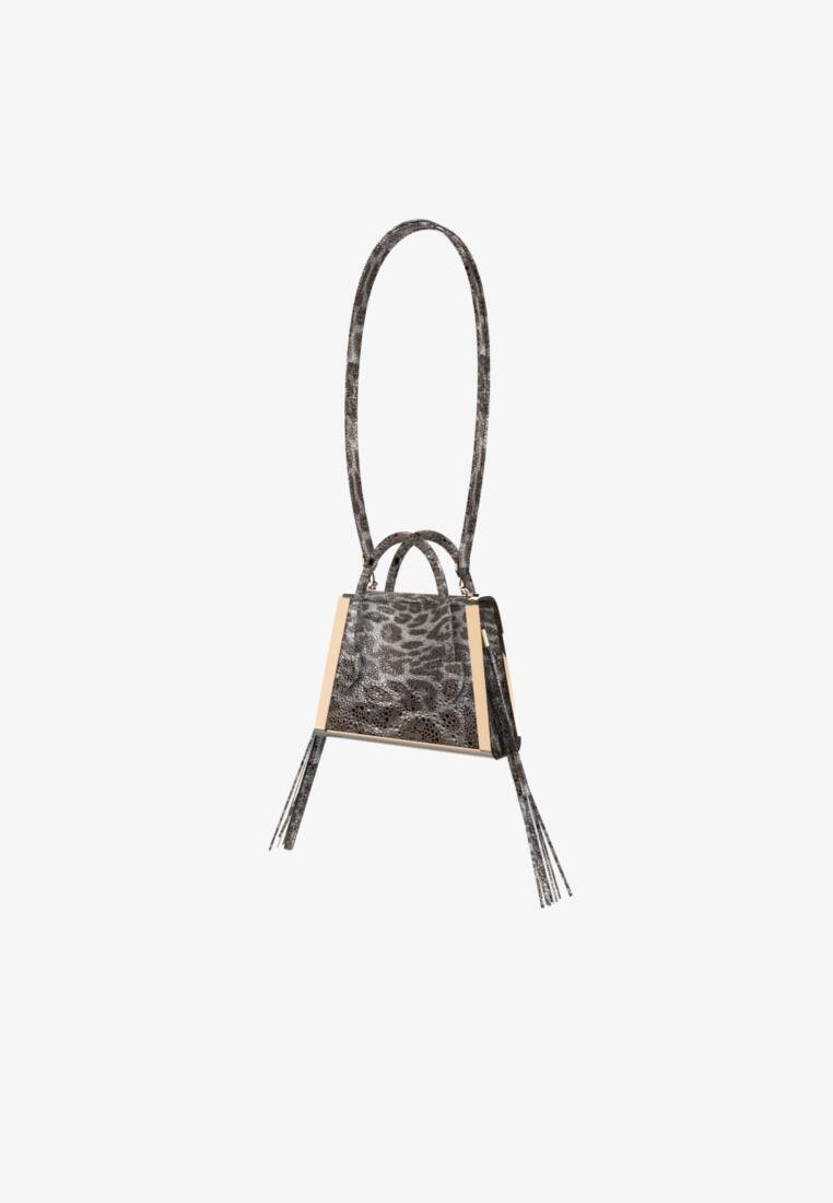 Aubree Fringe Bag in Glossy Leopard Leather
