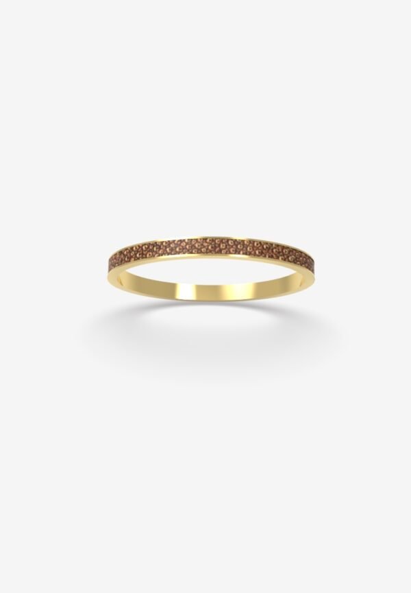 Gold Bangle in Pearl Sting Ray Leather