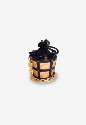 Princess Lantern Bag Gold Black with Chain