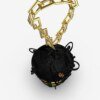 Lantern Bag Gold Black with Chain