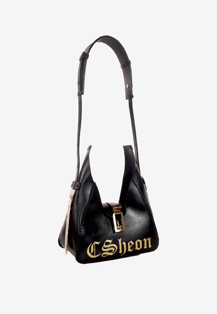 Verona Bag in Full Black Leather - Adjustable Strap