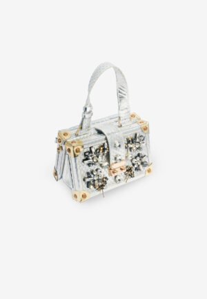 W Trunk Bag Silver Gold Ice with Strap