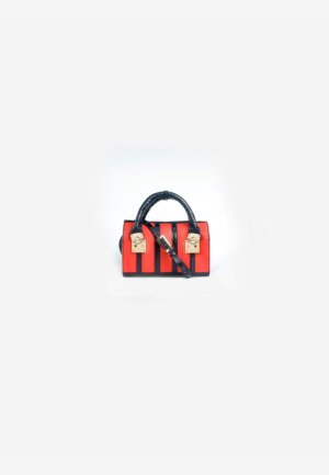 Red Black Boston Bag with Strap V2