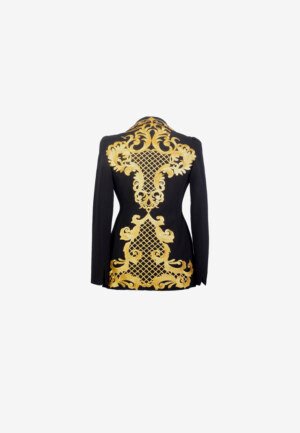 Black Baroque Gold Embroidery Blazer