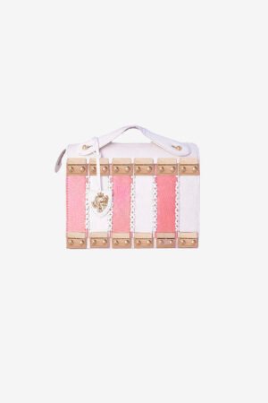 Secret Code Multibuckle Bag in Pink White