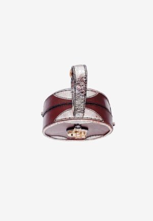 Circular Bag Burgundy Pearl Leather
