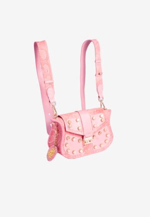 Harlow Bag – 3 Way Bagpack & Crossbody Sling Bag – Matte Pink Snakeskin