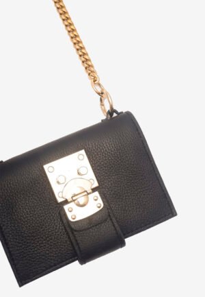 Black Leather Agenda with Chain